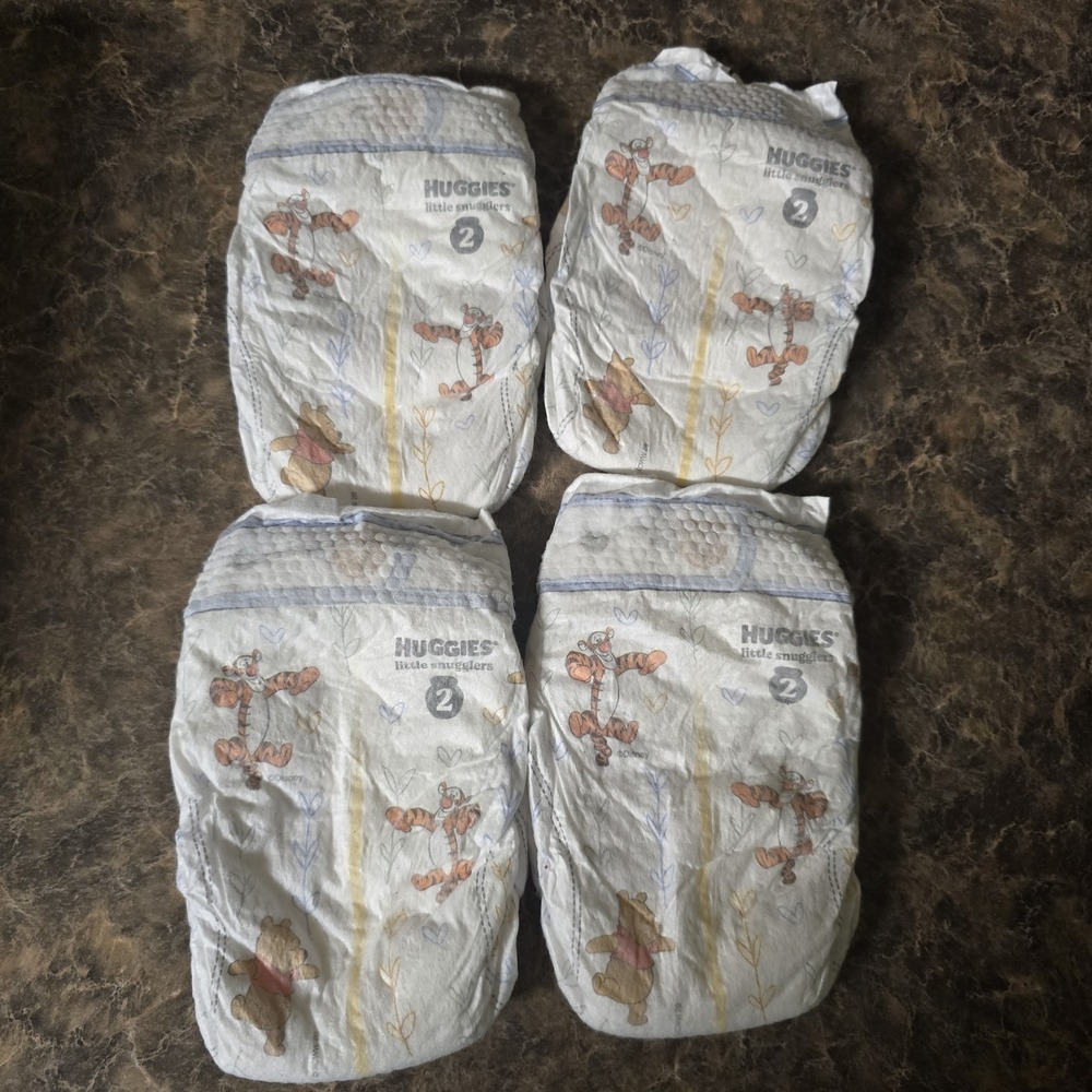 Vintage Huggies Little Snugglers Size 2 Disney Winnie Pooh Tigger Diapers Lot 4